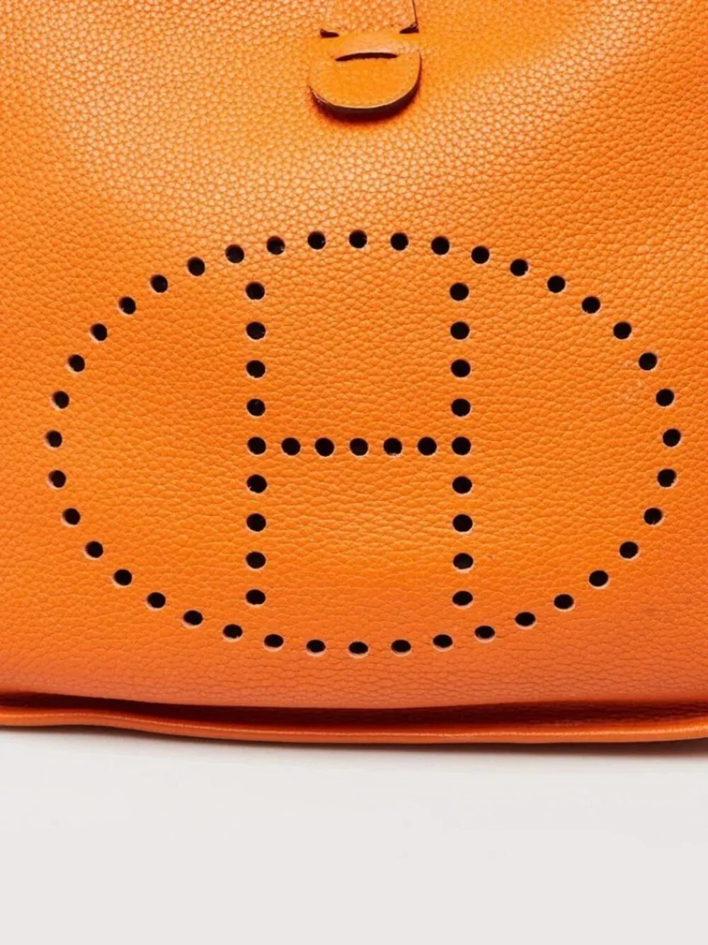 Hermes Orange Clemence Leather Evelyne GM III Bag